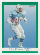 Allen Pinkett - Houston Oilers (NFL Football Card) 1991 Fleer # 72 Mint