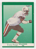 Tony Paige - Miami Dolphins (NFL Football Card) 1991 Fleer # 128 Mint