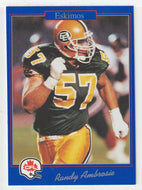 Randy Ambrosie - Edmonton Eskimos (CFL Football Card) 1991 Jogo # 27 Mint