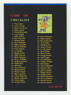 Checklist # 1 (#1 - #110) (CFL Football Card) 1991 Jogo # 110 Mint