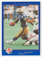 Troy Johnson - Winnipeg Blue Bombers (CFL Football Card) 1991 Jogo # 155 Mint