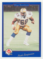 Nick Benjamin - Winnipeg Blue Bombers (CFL Football Card) 1991 Jogo # 157 Mint