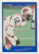 Norman Jefferson - British Columbia Lions (CFL Football Card) 1991 Jogo # 171 Mint