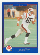 Matt Clark - British Columbia Lions (CFL Football Card) 1991 Jogo # 180 Mint