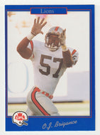 O.J. Brigance - British Columbia Lions (CFL Football Card) 1991 Jogo # 186 Mint