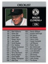 Load image into Gallery viewer, Roger Clemens - Boston Red Sox - Checklist # 2 (MLB Baseball Card) 1991 Leaf # 174 Mint
