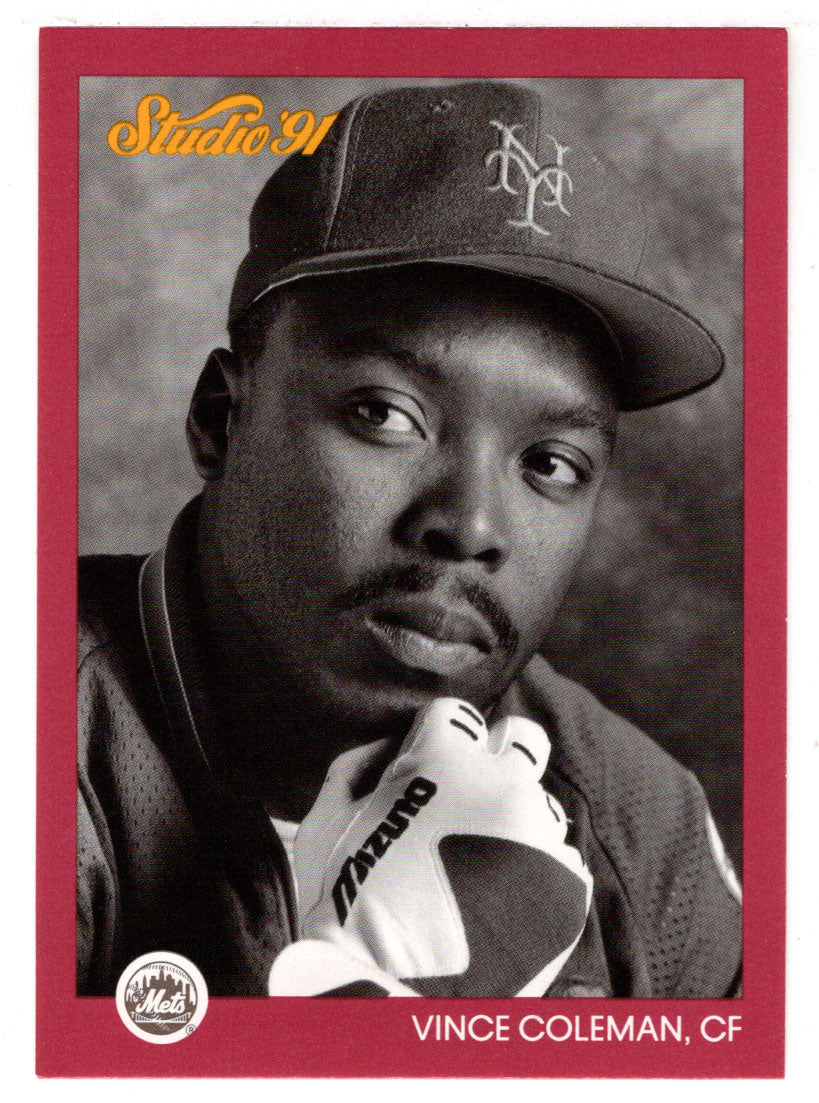 Vince Coleman - New York Mets (MLB Baseball Card) 1991 Leaf Studio # 202 Mint