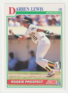Darren Lewis - Oakland Athletics (MLB Baseball Card) 1991 Score # 350 Mint