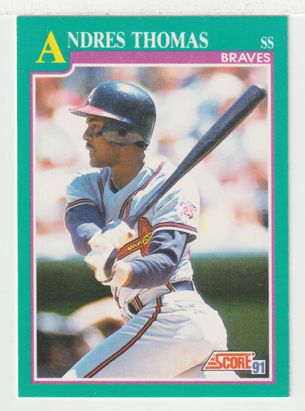 Andres Thomas - Atlanta Braves (MLB Baseball Card) 1991 Score # 613 Mint