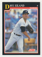 Dave Eiland - New York Yankees (MLB Baseball Card) 1991 Score # 826 Mint