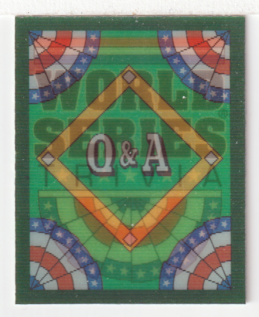Q&A Card # 7 World Series (MLB Baseball Card) 1991 Score Magic Motion # 63 Mint