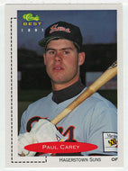 Paul Carey - Hagerstown Suns (MLB - Minor League Baseball Card) 1991 Classic Best # 190 Mint