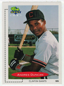 Andres Duncan - Clinton Giants (MLB - Minor League Baseball Card) 1991 Classic Best # 322 Mint