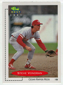 Steve Vondran - Cedar Rapids Reds (MLB - Minor League Baseball Card) 1991 Classic Best # 346 Mint