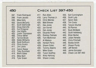 Checklist # 7 (MLB - Minor League Baseball Card) 1991 Classic Best # 450 Mint