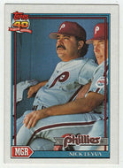 Nick Leyva - Manager - Philadelphia Phillies (MLB Baseball Card) 1991 Topps # 141 Mint