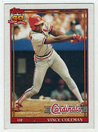 Vince Coleman - St. Louis Cardinals (MLB Baseball Card) 1991 Topps # 160 Mint