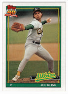 Joe Klink - Oakland Athletics (MLB Baseball Card) 1991 Topps # 553 Mint