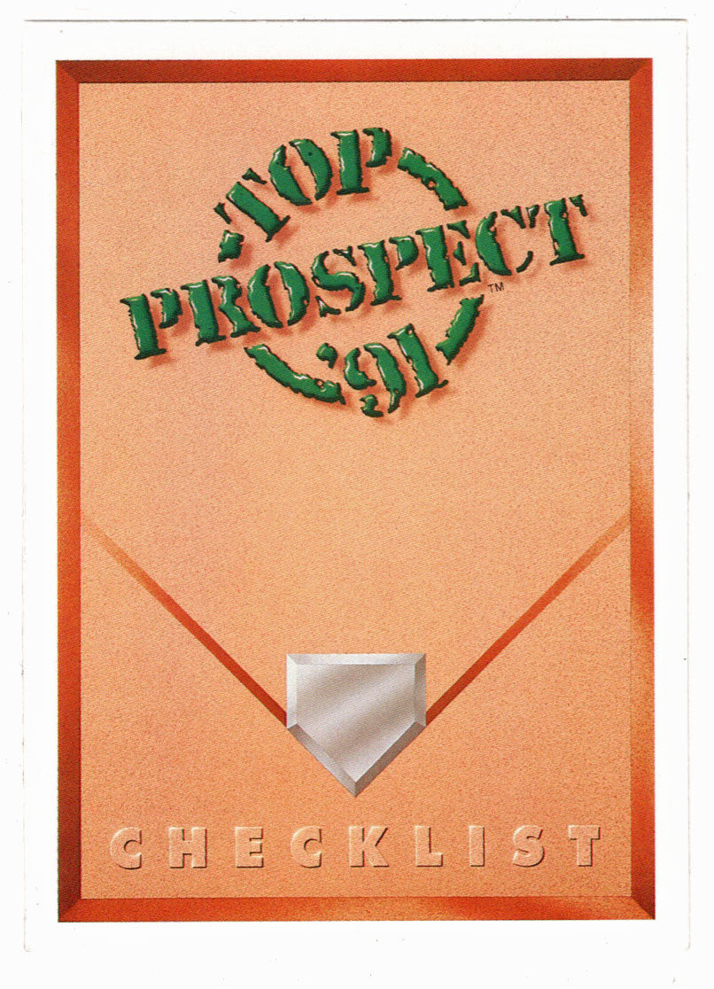 Top Prospect Checklist (MLB Baseball Card) 1991 Upper Deck # 50 Mint