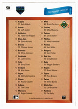 Load image into Gallery viewer, Top Prospect Checklist (MLB Baseball Card) 1991 Upper Deck # 50 Mint

