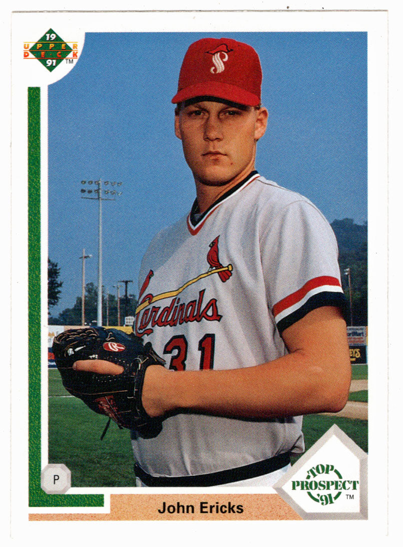 John Ericks - St. Louis Cardinals - Top Prospect (MLB Baseball Card) 1991 Upper Deck # 57 Mint