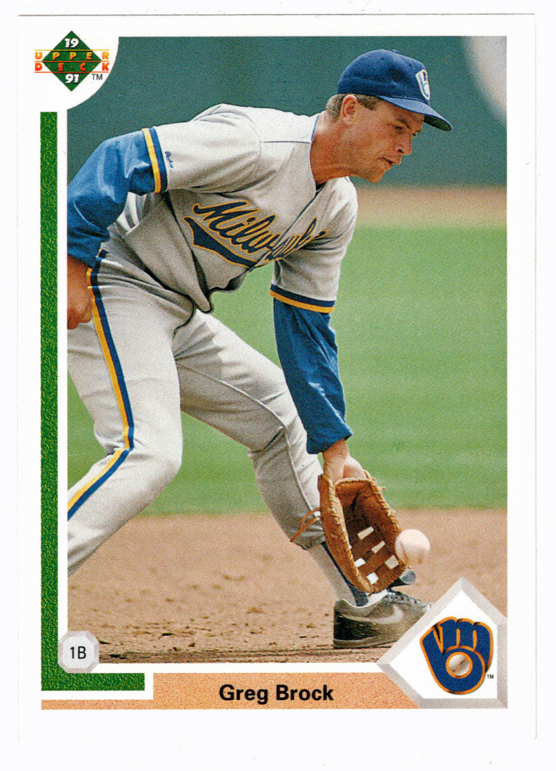 Greg Brock - Milwaukee Brewers (MLB Baseball Card) 1991 Upper Deck # 289 Mint