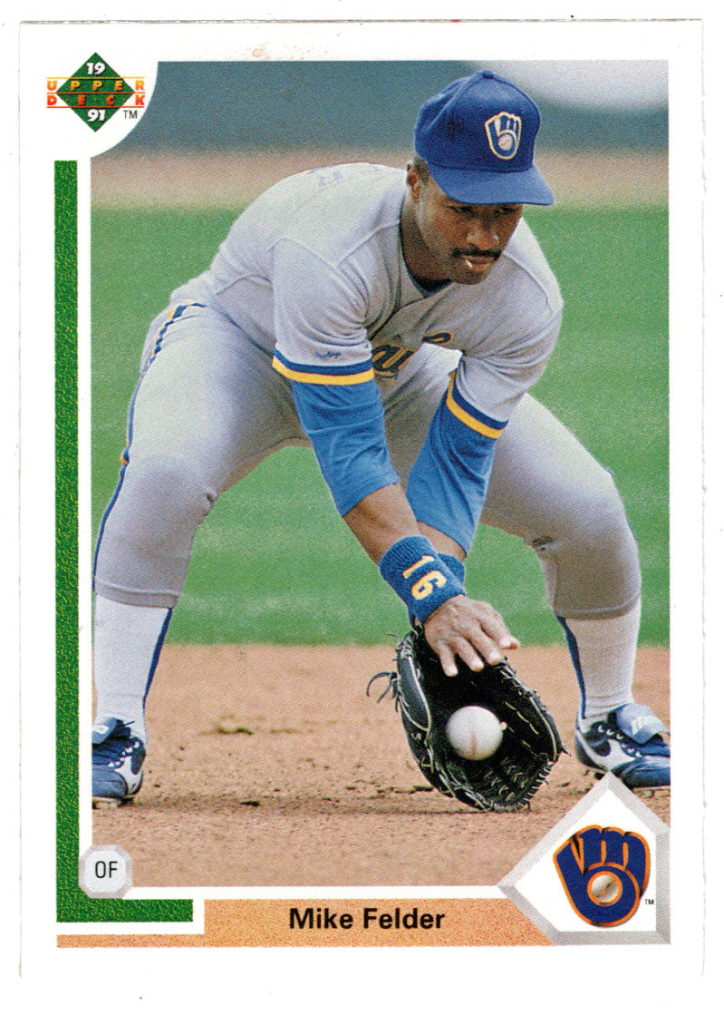 Mike Felder - Milwaukee Brewers (MLB Baseball Card) 1991 Upper Deck # 395 Mint