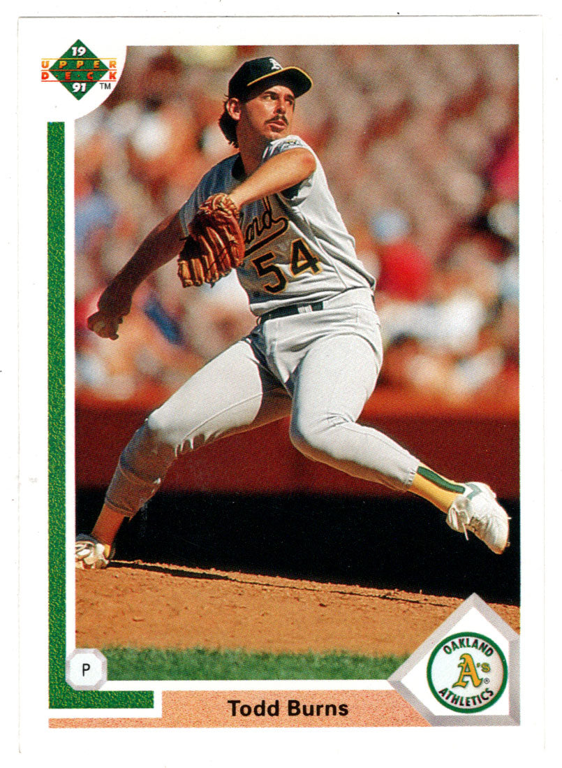 Todd Burns - Oakland Athletics (MLB Baseball Card) 1991 Upper Deck # 405 Mint