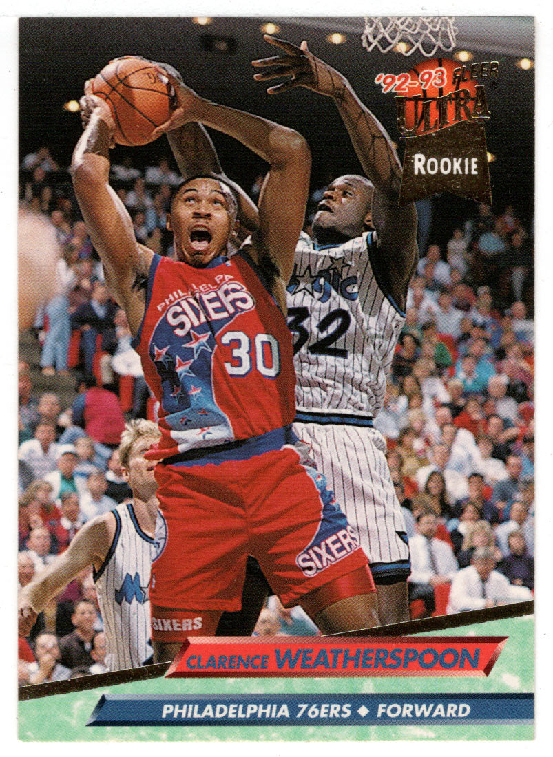 Clarence Weatherspoon RC - Philadelphia 76ers (NBA Basketball Card) 1992-93 Fleer Ultra # 335 Mint