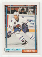 Greg Paslawski - Quebec Nordiques (NHL Hockey Card) 1992-93 Topps # 33 Mint