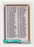 Checklist # 3 (# 265 - # 396) (NHL Hockey Card) 1992-93 Topps # 527 Mint
