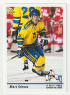 Mats Sundin - Sweden - 1992 World Championships (NHL Hockey Card) 1992-93 Upper Deck # 374 Mint