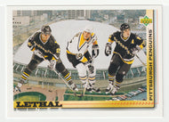 Mario Lemieux - Kevin Stevens - Rick Tocchet - Pittsburgh Penguins (NHL Hockey Card) 1992-93 Upper Deck # 454 Mint