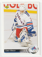 Corey Hirsch RC - New York Rangers (NHL Hockey Card) 1992-93 Upper Deck # 463 Mint
