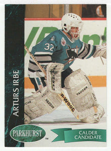 Arturs Irbe - San Jose Sharks (NHL Hockey Card) 1992-93 Parkhurst # 396 Mint