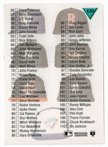 Checklist # 1 - # 1 - # 110 (MLB Baseball Card) 1993 Leaf Studio # 120 Mint