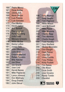 Checklist # 2 - # 111 - # 220 (MLB Baseball Card) 1993 Leaf Studio # 220 Mint