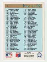 Load image into Gallery viewer, Checklist # 1 (MLB Baseball Card) 1992 O-Pee-Chee Premier # 3 Mint
