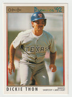 Dickie Thon - Texas Rangers (MLB Baseball Card) 1992 O-Pee-Chee Premier # 19 Mint