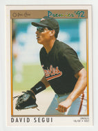 David Segui - Baltimore Orioles (MLB Baseball Card) 1992 O-Pee-Chee Premier # 153 Mint