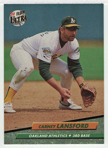 Carney Lansford - Oakland Athletics (MLB Baseball Card) 1992 Fleer Ultra # 423 Mint