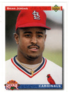 Brian Jordan RC - St. Louis Cardinals - Star Rookie (MLB Baseball Card) 1992 Upper Deck # 3 Mint