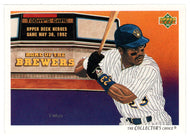 Greg Vaughn - Milwaukee Brewers Team Checklist (MLB Baseball Card) 1992 Upper Deck # 97 Mint