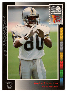 Andre Alexander - NY NJ Knights (WLAF Football Card) 1992 Wild Card WLAF World League # 72 Mint