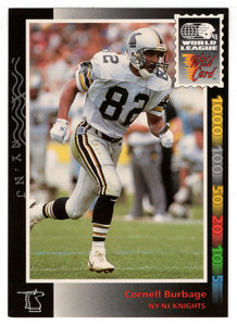 Cornell Burbage - NY NJ Knights (WLAF Football Card) 1992 Wild Card WLAF World League # 78 Mint