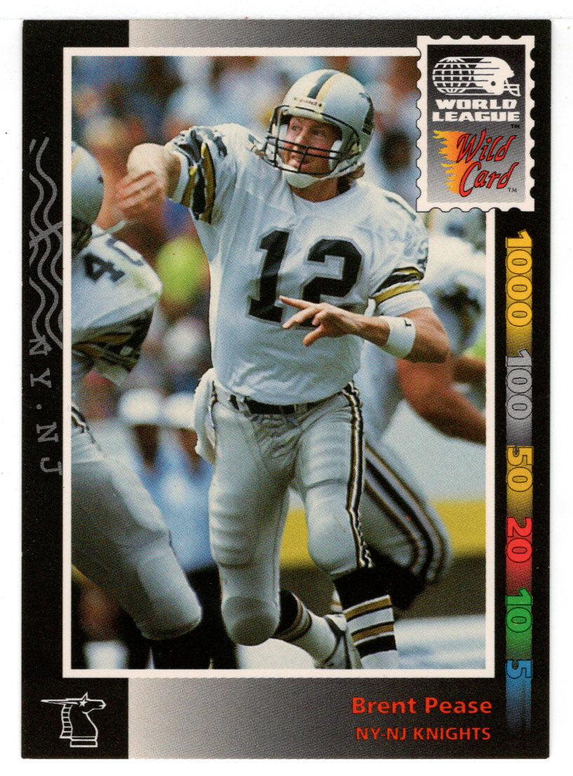 Brent Pease - NY NJ Knights (WLAF Football Card) 1992 Wild Card