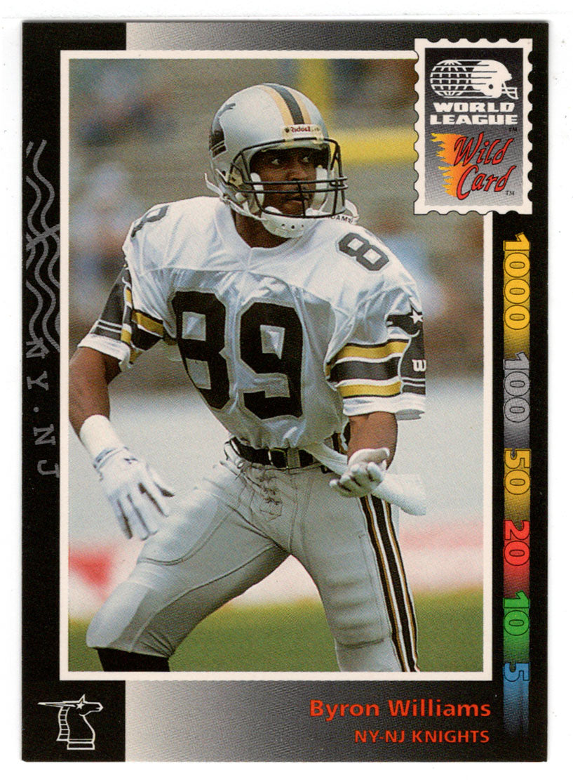 Byron Williams - NY NJ Knights (WLAF Football Card) 1992 Wild Card WLAF World League # 83 Mint