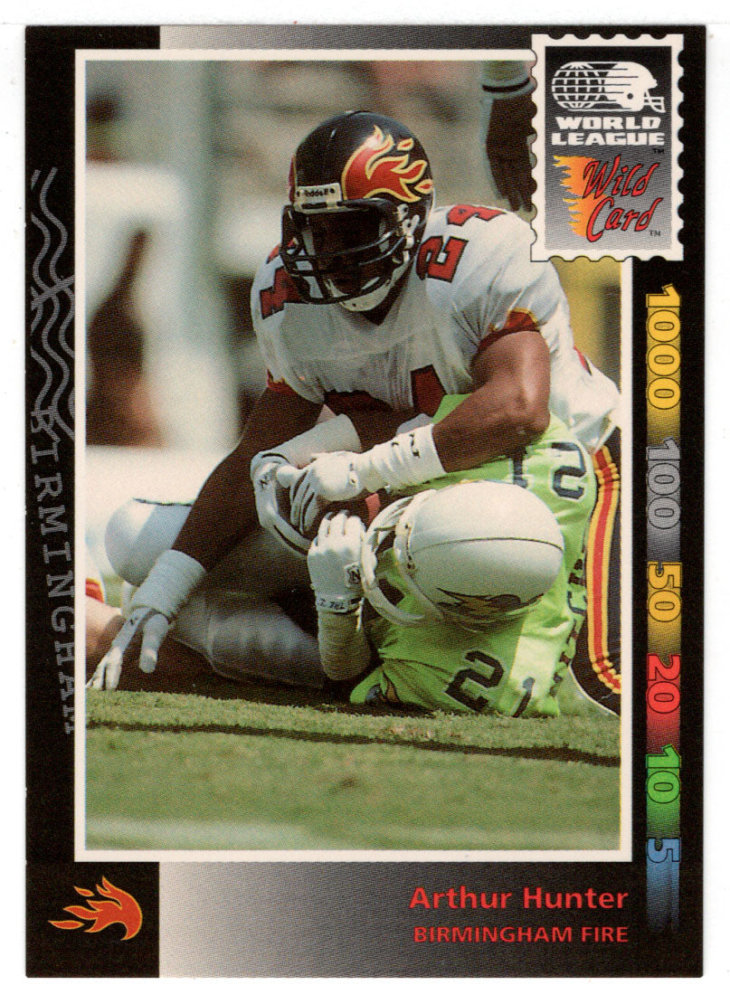 Arthur Hunter - Birmingham Fire (WLAF Football Card) 1992 Wild Card WLAF World League # 104 Mint