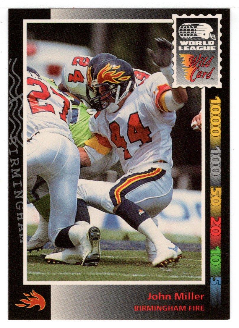 John Miller - Birmingham Fire (WLAF Football Card) 1992 Wild Card WLAF World League # 106 Mint