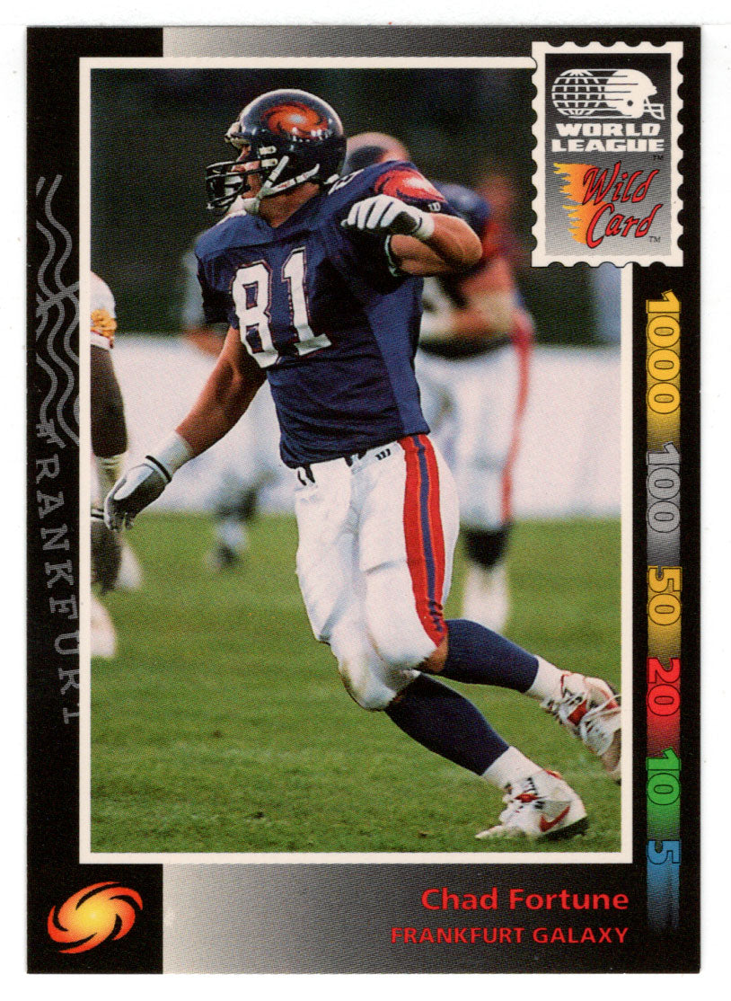 Chad Fortune - Frankfurt Galaxy (WLAF Football Card) 1992 Wild Card WLAF World League # 128 Mint